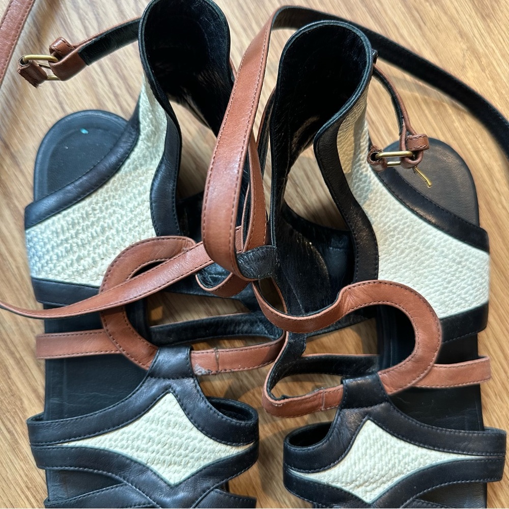 Balenciaga Black, White and Brown Sandals - Picture 3 of 7